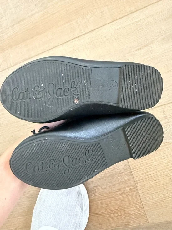 Cat & Jack Black Girls' Mary Jane Bow Flats - Picture 2 of 2